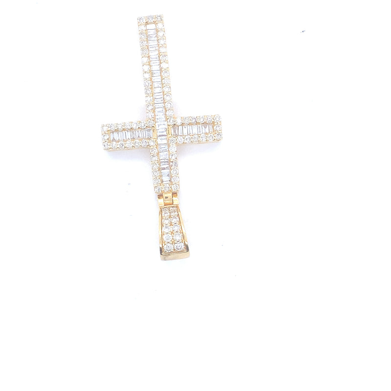 Yellow gold diamond cross