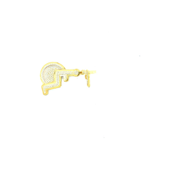 10k yellow gold wheel chair pendant