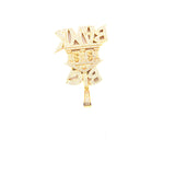 10k yellow gold big bank pendant