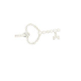 10K white Heart key pendant