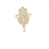 10k gold round diamonds hamsa pendant