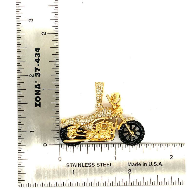 10k yellow gold Harley Davison motorcycle