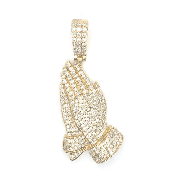10K yellow gold praying hands