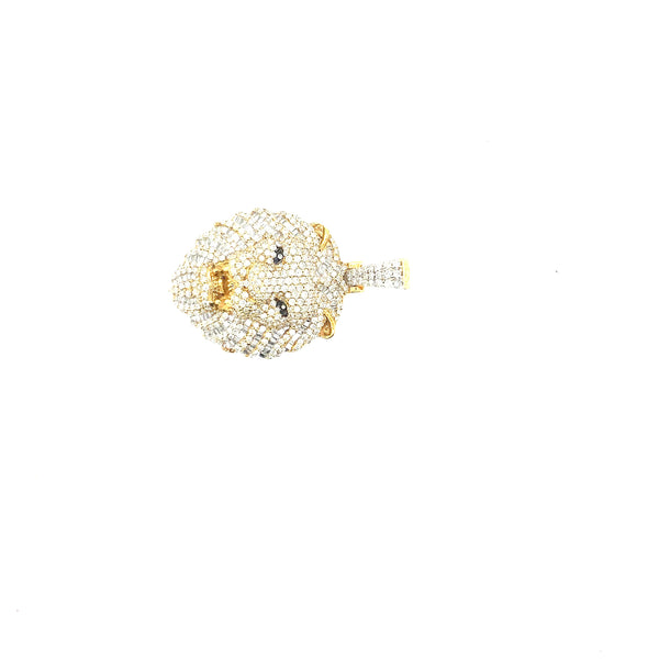 10k yellow gold lion head pendant