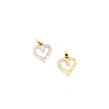 10k gold heart pendants with natural diamonds