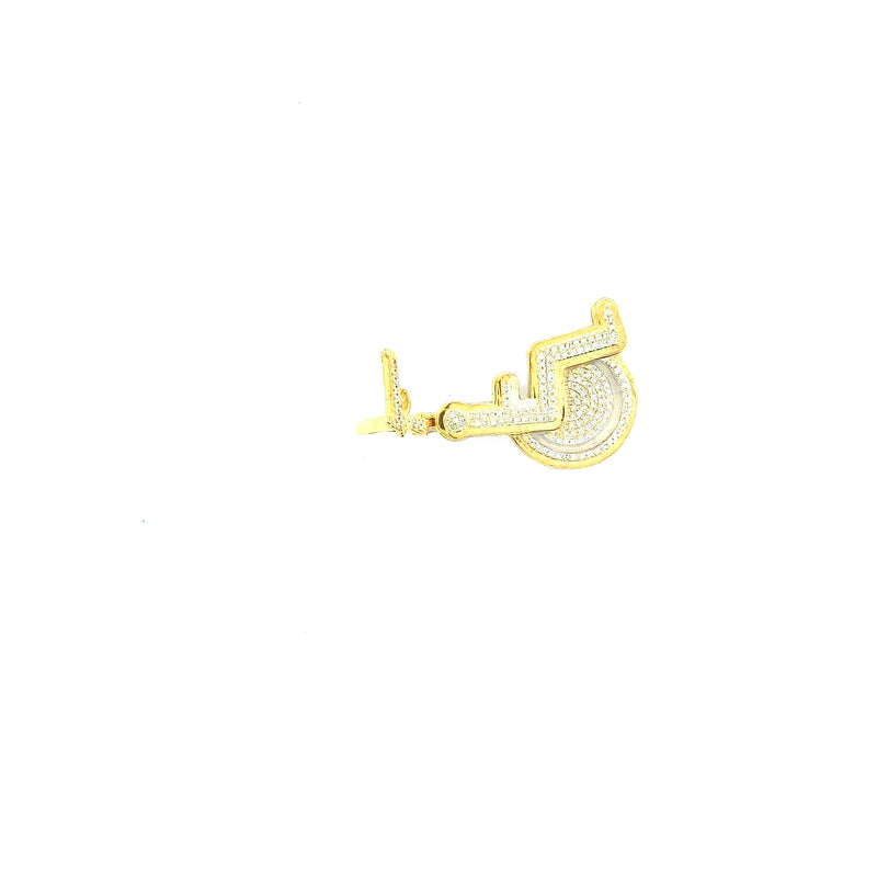 10k yellow gold wheel chair pendant