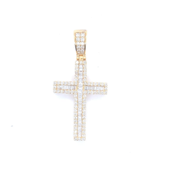 Yellow gold diamond cross