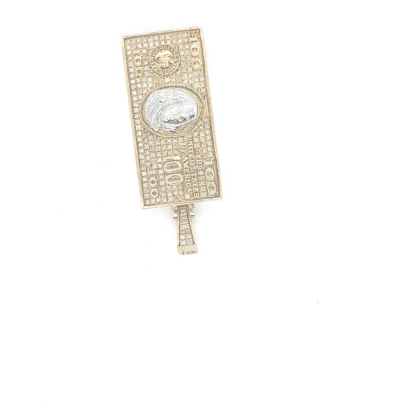 10K yellow gold “100 dollar bill”