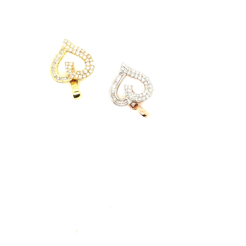 10k gold heart pendants with natural diamonds
