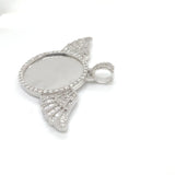 10K white gold picture pendent