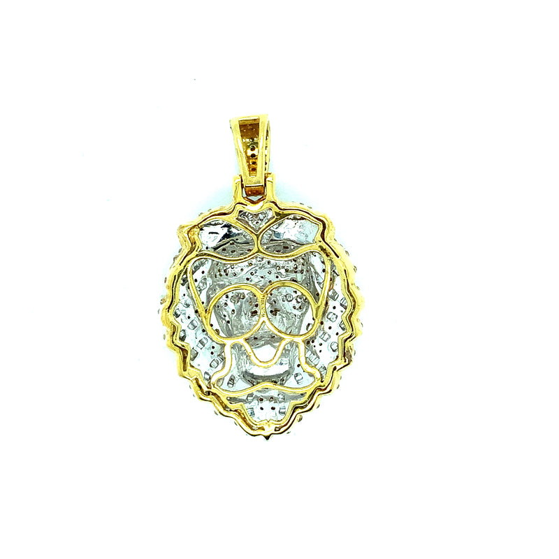 10k yellow gold lion head pendant