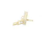10k yellow gold gun pendant