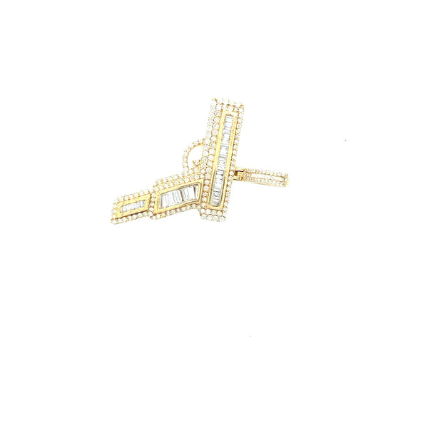 10k yellow gold gun pendant