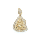 10k yellow gold Buda pendant natural diamond