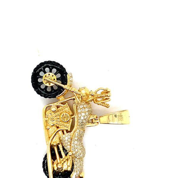 10k yellow gold Harley Davison motorcycle