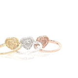 10K Gold and natural diamond Heart shape rings