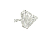 10K white gold natural diamond Diamond shape pendant