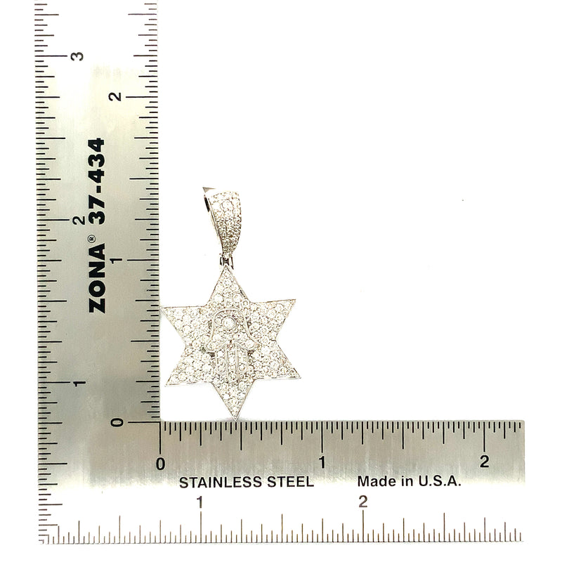 10k white gold 6 poin star pendant
