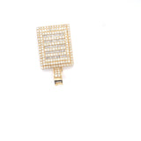 Yellow gold square shape pendant