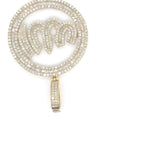 10K yellow gold allah pendant natural diamond