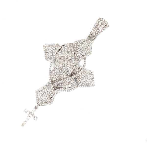 10k white gold diamond cross