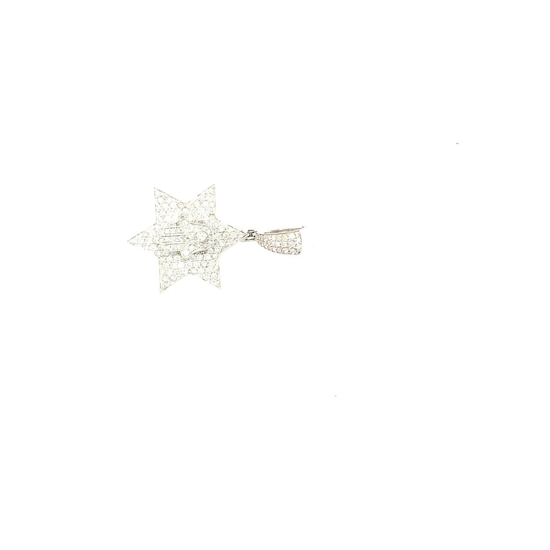 10k white gold 6 poin star pendant