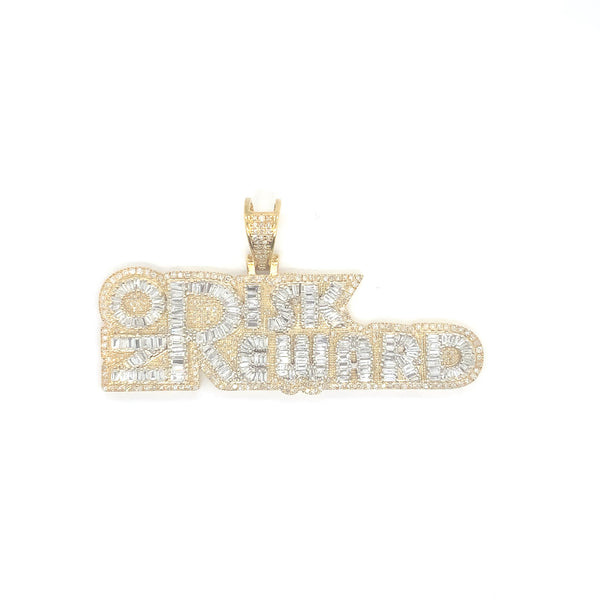 10k yellow gold “No risk no reward” pendant