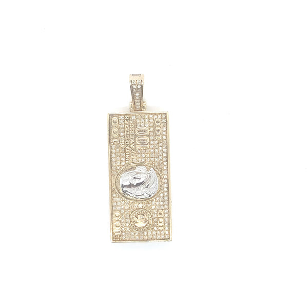 10K yellow gold “100 dollar bill”