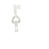 10K white gold Heart key pendant with natural diamonds