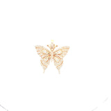 10K rose gold butterfly diamond pendant