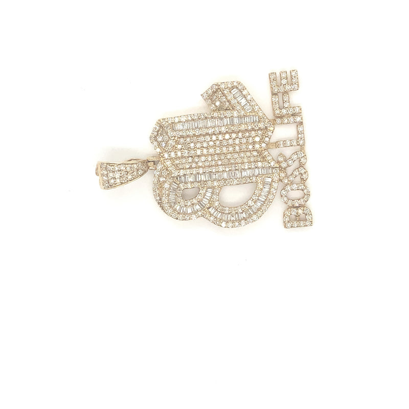 10k yellow gold “Boss Life” pendant