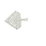 10K white gold natural diamond Diamond shape pendant