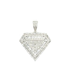 10K white gold natural diamond Diamond shape pendant