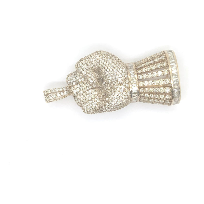 10K yellow gold fist pendant