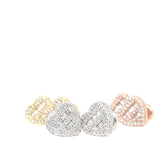 10k Gold and Natural Diamond Heart Shape Earrings