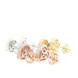 10k Gold and Natural Diamond Heart Shape Earrings