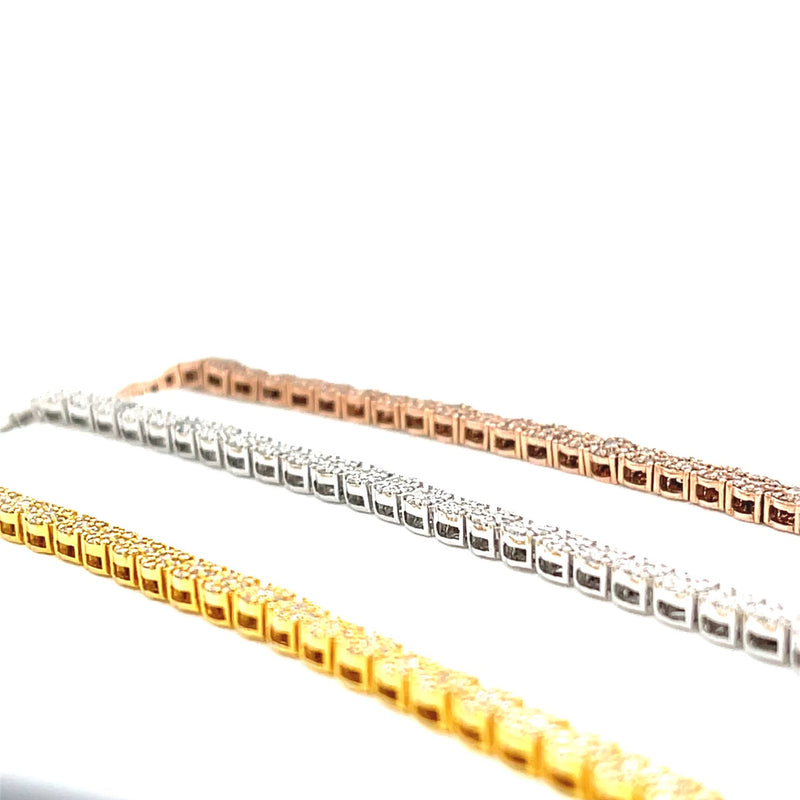 10k Gold and Round Natural Diamonds Bracelets