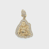 10k yellow gold Buda pendant natural diamond
