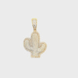 10K yellow gold cactus pendant
