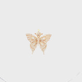10K rose gold butterfly diamond pendant