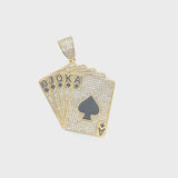 10K yellow gold cards pendant