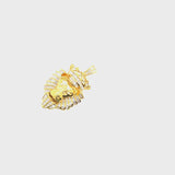 10k yellow gold lion face pendant