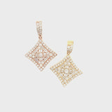 10k gold diagonal shape pendant
