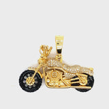10k yellow gold Harley Davison motorcycle