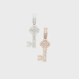 10k gold clover key pendant