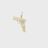 10k yellow gold gun pendant