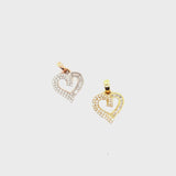 10k gold heart pendants with natural diamonds