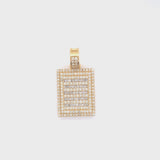 Yellow gold square shape pendant