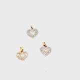 10k gold and natural diamonds heart pendant