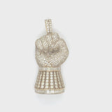 10K yellow gold fist pendant